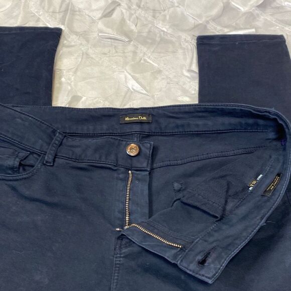 Massimo Dutti Navy Skinny Fit Brushed Cotton Pant‎ Size 8 - Picture 9 of 11